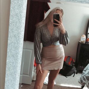 Silver Sparkly Crop Top💫